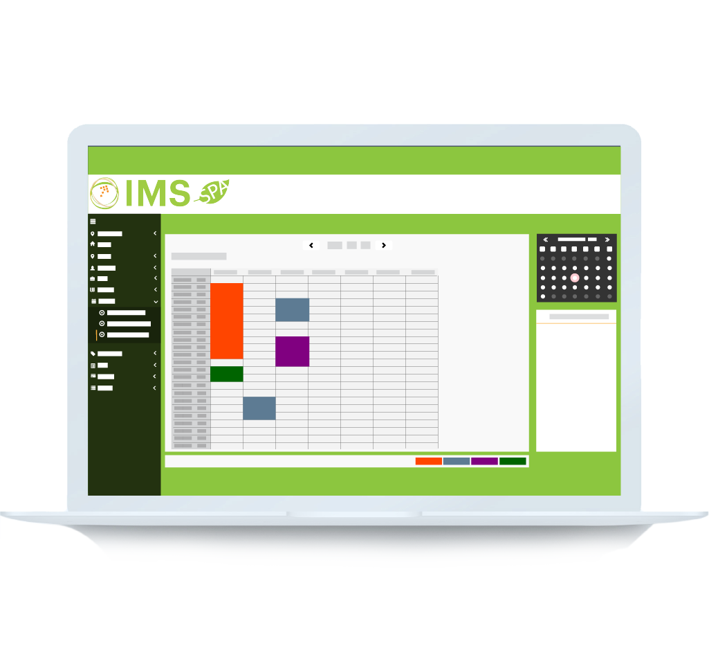 IMS Spa Software Booking View 2